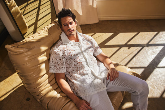 Minimal Newport Beach Bay Club Paisley Shirt